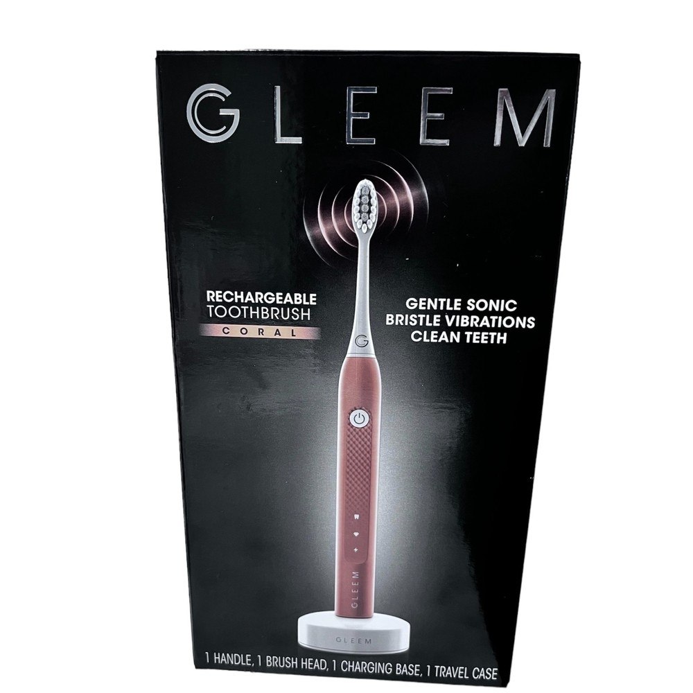 Gleem Rechargeable‎ Toothbrush Coral New